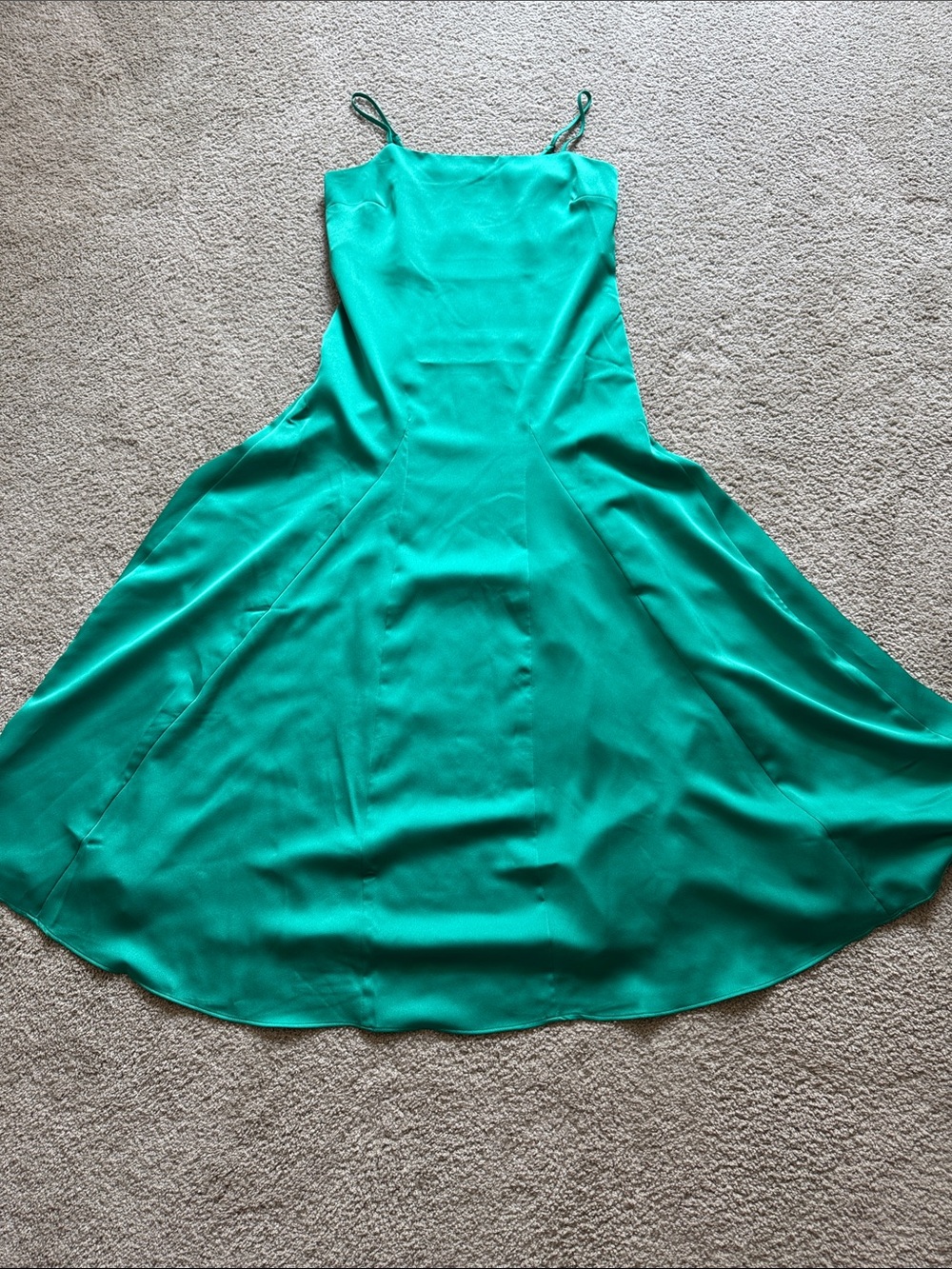 Loft Fashion Teal Slip Maxi Dress with Spaghetti Straps